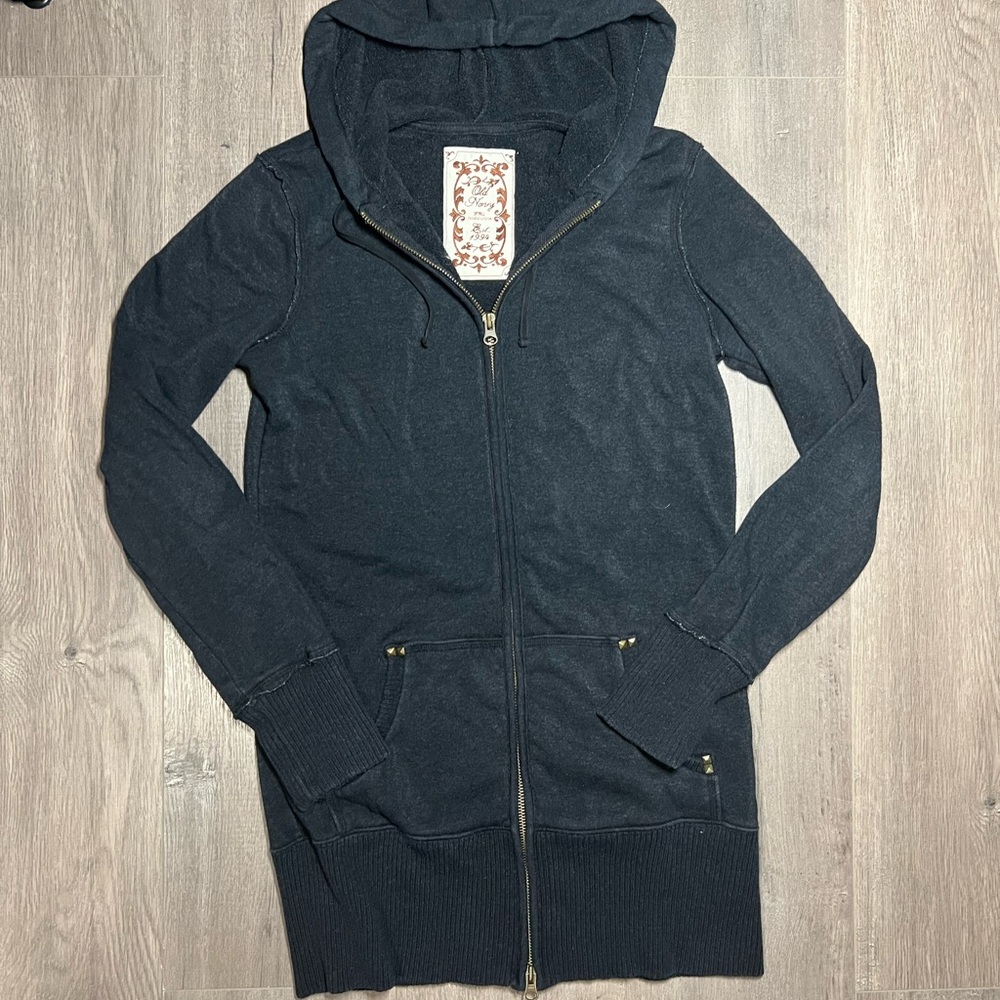 Vintage Old Navy Dark Gray Zip-Up Hoodie